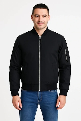 Etiler Collection Arka Bomber Ceket - Siyah