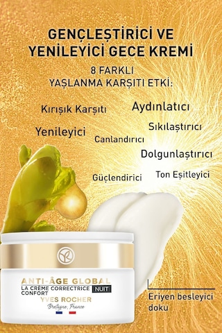 Cilt Bariyeri Güçlendiren Nem Veren Yenileyici Besleyici Yaşlanma Karşıtı Gece Kremi-50ml