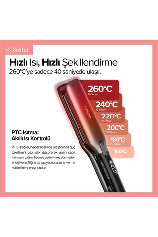 Bester S9100 Proluxe Flexstyle 45mm Geniş Plakalı Saç Düzleştirici
