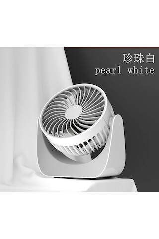 Fortunelane Usb Şarjlı Masaüstü Fan, Beyaz, Dormitorio/ofis İçin Taşınabilir, Sessiz, Yüksek Hızlı, Pil Li, 1.5m Kablolu, Toplu S