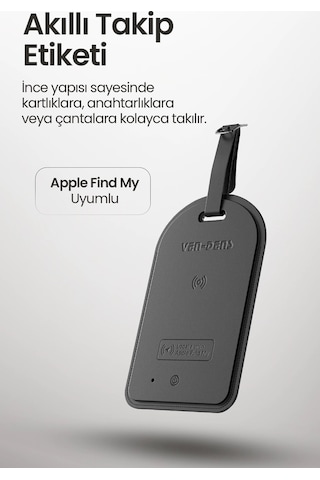 Vendens Vd-tag007 Akıllı Takip Etiketi, Find My Uyumlu,valiz Kartlık Ve Kayıp Eşya, Siyah