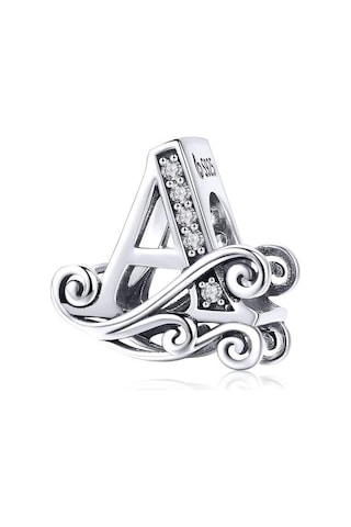 Bamoer Otantik 925 Ayar Gümüş Vintage Mektup A'dan Z'ye Zirkon Boncuk Takılar Fit Charm Bilezikler Dıy Takı A