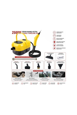 Sn-37875 2500w Yüksek Basınçlı Ayarlanabilir Dijital Buharlı Temizleme Cihazı 1 Litre Su Hazneli Diğer