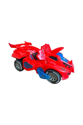 Trex Dinazor Figür Araba Sesli Işıklı Pilli Müzikli Transformers Robot Dinozor 20cm - Kırmızı Kırmızı