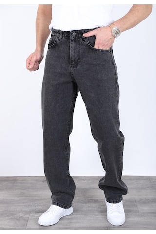 Blayn Jeans Erkek Antrasit Baggy Kot Pantolon - Geniş Kalıp Günlük Rahat Denim Jean kahverengi