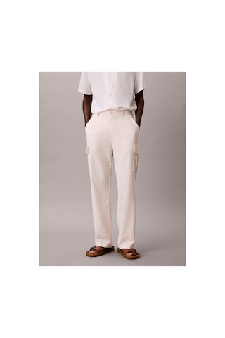 Calvin Klein Erkek Relaxed Fit Düz Çizgili Kargo Pantolon-16199 Kum Rengi