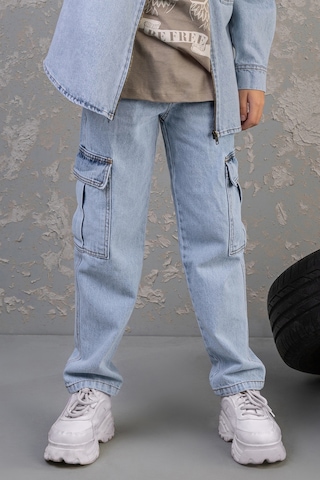 Dmb Kids % 100 Pamuk Straight Fit Düz Paça Jean Erkek Çocuk Kot Pantolon Açık Mavi