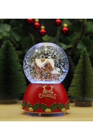 Yılbaşı Kar Küresi Noel Işıklı Ve Müzikli Merry Christmas Noel Baba Evi