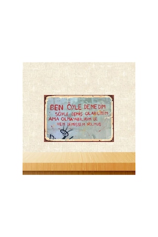 Şöyle Demiş Olabilirim 20-30 Cm Retro Ahşap Poster Tkfx4500 Çok Renkli - 743297569 Çok Renkli