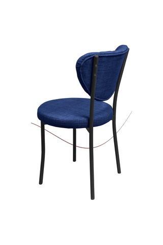 Nemeron Elit Mutfak Sandalyesi Keten Kumaş Metal Sandalye Silinebilir Kafe Salon Sandalyesi - Lacivert Lacivert