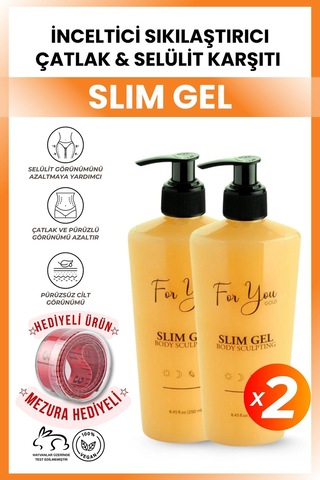 Selülit, Çatlak Gidermeye Yardımcı Ve Sıkılaştırıcı Slim Jel, Selülit Kremi 2x250 Ml