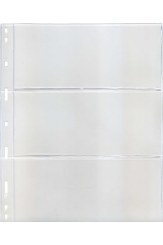 Kağıt Para Sayfası Üç Bölmeli Şeffaf - 10 Adetlik Paket
