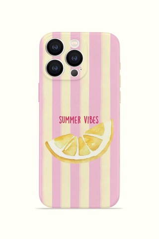 Apple iPhone Uyumlu 16 Pro Vorian İnce Kamera Korumalı Mika Kılıf Summer Vibes Lemon Summer Vibes Lemon Mika
