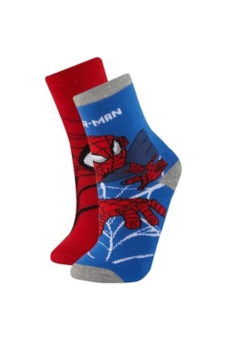 DeFacto Erkek Çocuk Marvel Spiderman 2'li Pamuklu Kışlık Çorap A6340A8NSKR1