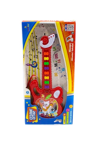 Oyuncak Pilli Müzikli Efsane Oyuncak Gitar Kırmızı