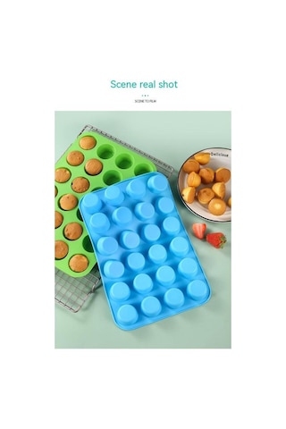 Mini Silikon Muffin Kalıbı, 24 Bardaklık Mini Muffin Kalıbı Bpa İçermez Ve Bulaşık Makinesinde Yıkanabilir, Yapışmaz Silikon Fırın Kalıbı Diğer