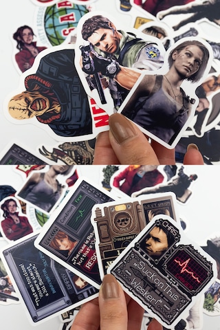 Resident Evil Iconic Sticker Paketi 32 Parça Kaliteli Su Geçirmez Etiket Seti Çok Renkli