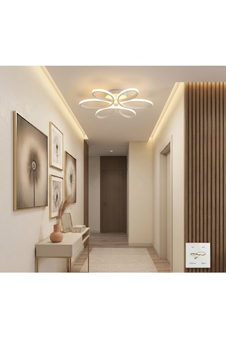 Lzy Avize Store Yonca 6 Lı Beyaz Plafonyer Salon Mutfak Çocuk Odası Yemek Masası Ve Antre İçin Modern Led