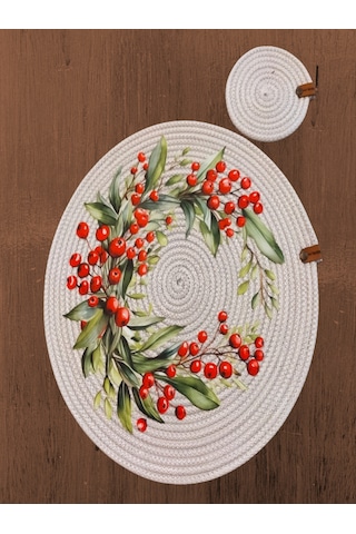 Gri 6 Kişilik 12 Parça Amerikan Servis, Hasır Supla Takımı, Tabak Gri