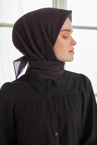 Miray Düz Pamuk Eşarp - Mürdüm Siyah Mürdüm