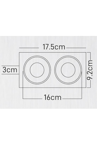 Maxled Sıva Altı Gu 10 Duylu İkili Siyah Platin Dekoratif Spot Kasa Mx 2014
