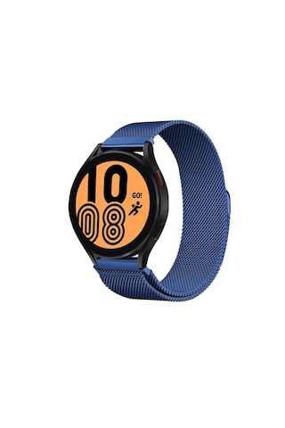 Mey İthalat Samsung Samsung Uyumlu Galaxy Watch 4 Metal Mıknatıslı Kordon - Mavi