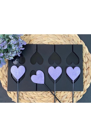 8 Li Kalp Lolipop Kalıbı Silikon