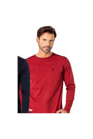 Pierre Cardin 6100 Erkek Uzun Kollu Bisiklet Yaka Pijama Takımı-bordo Bordo