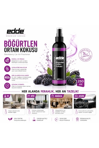 Edde Böğürtlen Kokulu Araba Araç Oto Ortam Kokusu Araç Içi Kokuları Oto Parfümü 250 Ml Oto Detailing 250ml