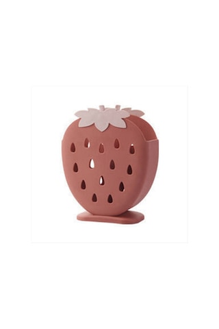 Xurunkeji Sevimli Çilek Çubuk Tutucu, Süzgeç Rafı, Mutfak Eşyaları Depolama Rafı, Süzgeç Kaşık Çatal Bıçak Raf Tutucu Kırmızı Kırmızı