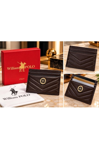Williampolo Anka Hakiki Deri Unisex Kartlık-ince Tasarım Kahverengi