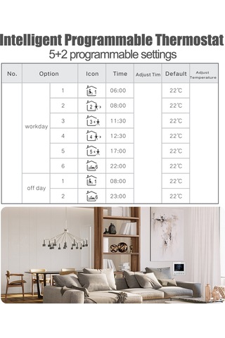 Ximistore9 3a Su Isıtma Lcd Ekranlı Akıllı Termostat, 90-240v Sıcaklık Regülatörü, Programlanabilir Zaman Aralıklarıyla Yer Isıtma Sistemi Kontrolü