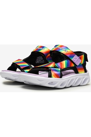 Skechers Hypno - Splash - Rainbow Lights Büyük Kız Çocuk Siyah Işıklı Sandalet 20218L Bkmt Çok Renkli