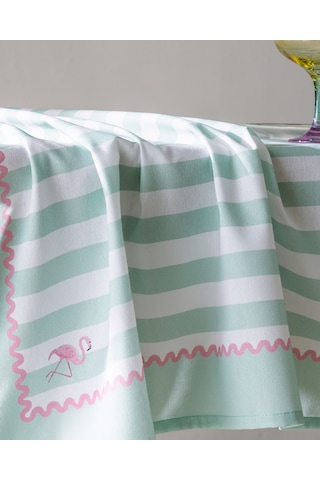 Louve Pamuklu Masa Örtüsü - Mint/beyaz - 150x150 Cm 8684427278246 Çok Renkli