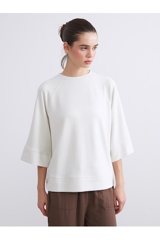 Lcw Vision Bej Bisiklet Yaka Kadın Sweatshirt