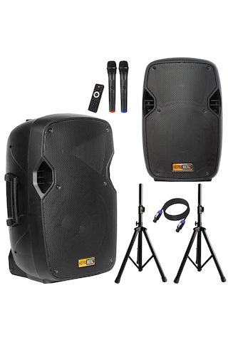 Hs-1700-pak Taşınabilir Ses Sistemi Seti 15 İnç İkili 1700w+1000w