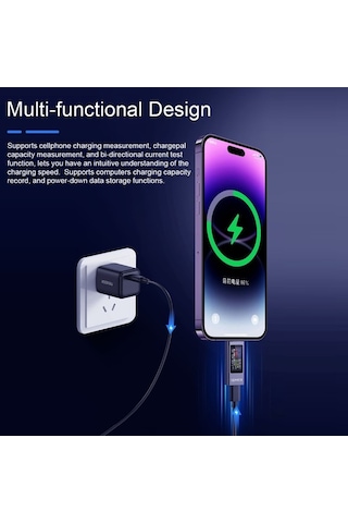 Trendooze Geeksen Type-c Cep Telefonu Şarj Test Cihazı Pd Doğru Akım Voltmetre Alüminyum Alaşımlı Gövde Güç Ölçer Od