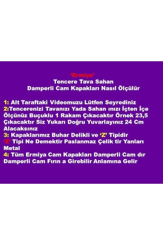 Ermiya Tencere Tava Sahan İçin Temperli Buhar Delikli Cam Kapak 38 CM