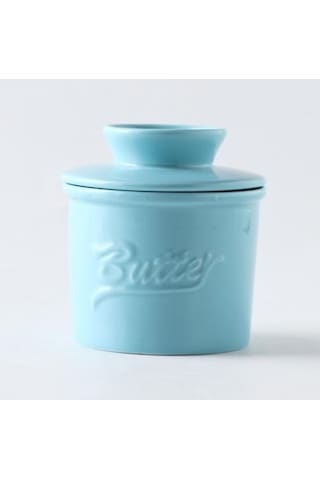 Pazly Fransız Tereyağı Seramik Güveç, Kapaklı Tereyağı Kavanozu, Yumuşak Tereyağı Saklama Kavanozu, Cam Göbeği Tasarımı, Minimalist Mutfak Aksesuarı Cam Göbeği