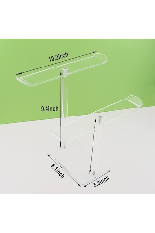 Reedark İki Katlı Akrilik Saç Aksesuarı Organizasyonu - Saç Bantı, Toka, Makyaj Masası Gösterge Rafı Şeffaf