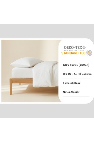 Prime Sleeks %100 Pamuk Yastık Kılıfı 2 Adet - Beyaz - 50x70cm Beyaz
