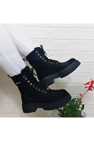 Pierre Cardin 52418 Siyah Süet İçi Kürklü Kaymaz Bayan Bot 001