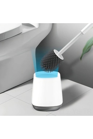 Yunboo Beyaz Silikon Tuvalet Fırçası - Esnek Tpr Temizleme Aracı, Ergonomik Tasarım, Sabit Tutucu Ve Yapıştırıcı Şerit İçerir Beyaz