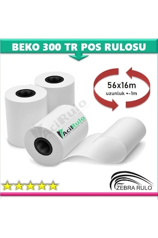 100 Adet 56X16M - Beko 300Tr Pos Rulosu N11.26