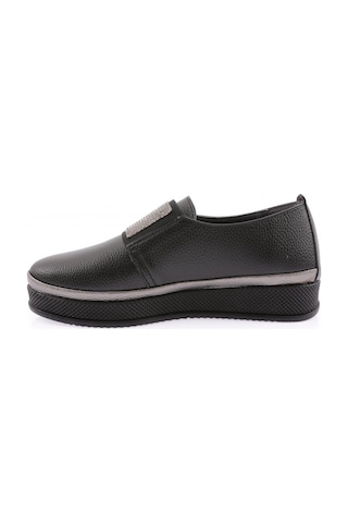 Dgn 303 Kadın Kalın Taban Silver Taş Bantlı Comfort Ayakkabı 303-2129-R1534 Siyah