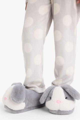 Defacto Kız Çocuk Tavşan Temalı Düz Taban Panduf C8424a825wngr41 Gri