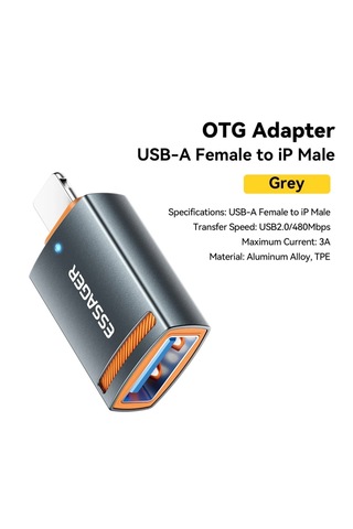 Essager Apple Uyumlu iPhone Lightning To Usb 3a 480mbps Çevirici Dönüştürücü