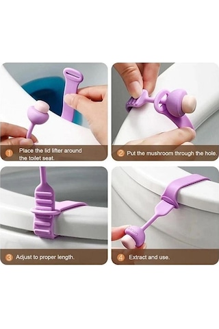 Mantar Tasarımlı Klozet Kaldırma Aparatı Klozet Kapağı Tutucu Hij Beyaz