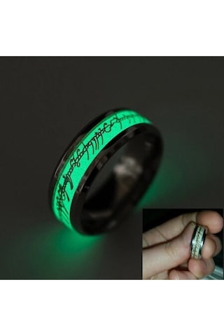 Shopiolog Yüzüklerin Efendisi Gece Parlayan Yüzük Kolye Altın