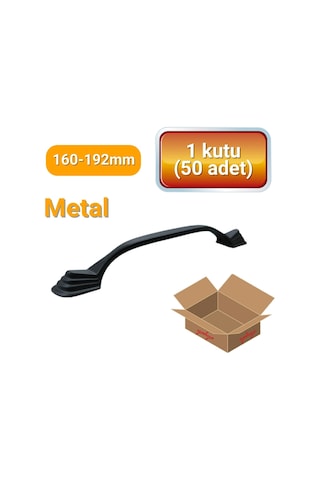 50 Adet Eymen Lüks Siyah Metal Mobilya Kulpu 160mm - 192mm Siyah